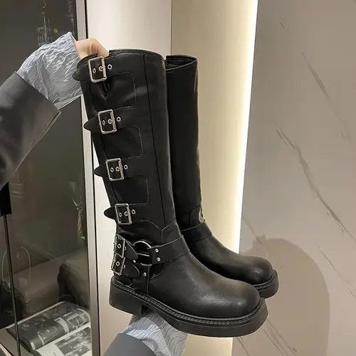 Japanese Brand × Vintage Women’s Biker Boots Gothic Medium Heel Motorcycle style Size US 8 / IT 38 - 1 Thumbnail