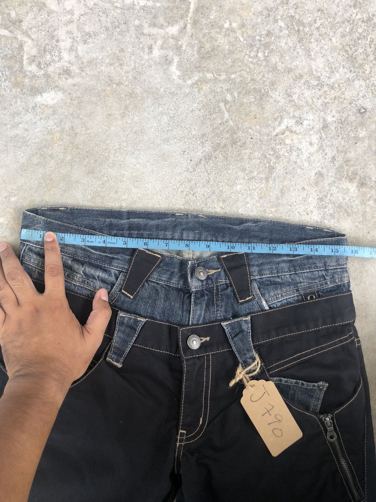 PPFM Japanese PPFM Double Waist Distressed Jeans Size US 31 - 20 Thumbnail