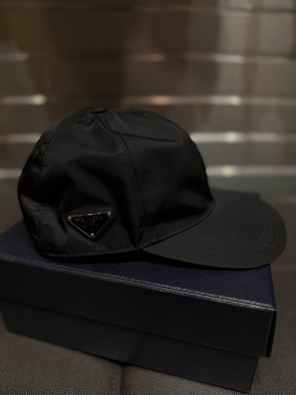 Prada Prada Re-Nylon Baseball Cap Unisex Black Size XL W Box Size ONE SIZE - 2 Thumbnail