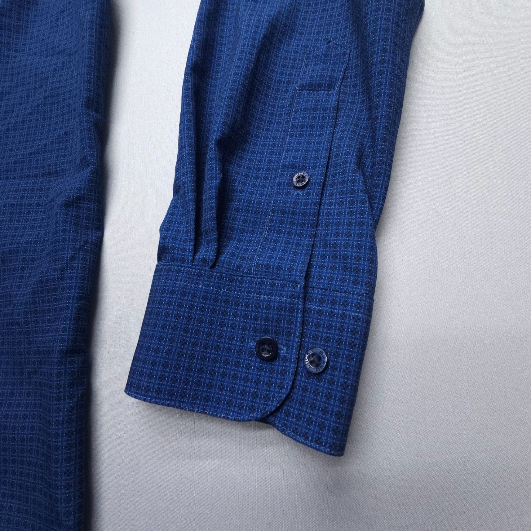 Lucky Brand Lucky Brand Shirt Mens Medium Slim 4 Way Stretch Long Sleeve Button Blue Print Size US M / EU 48-50 / 2 - 5 Thumbnail