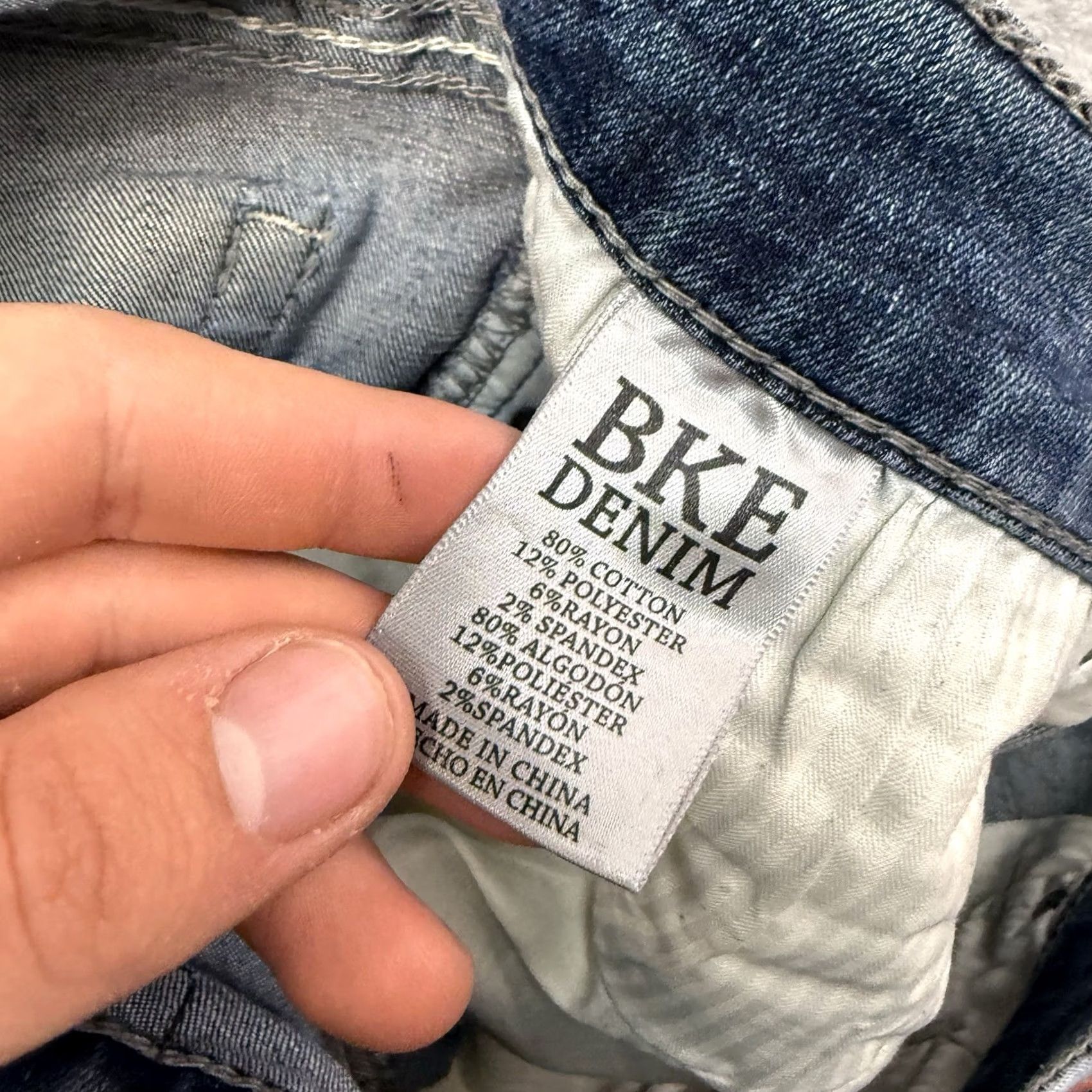 Vintage BKE Jake Jeans Denim Straight Leg Mens 34R 34x32 Mid Rise Distressed Logo 5-Pocket Wear Size US 34 / EU 50 - 2 Thumbnail