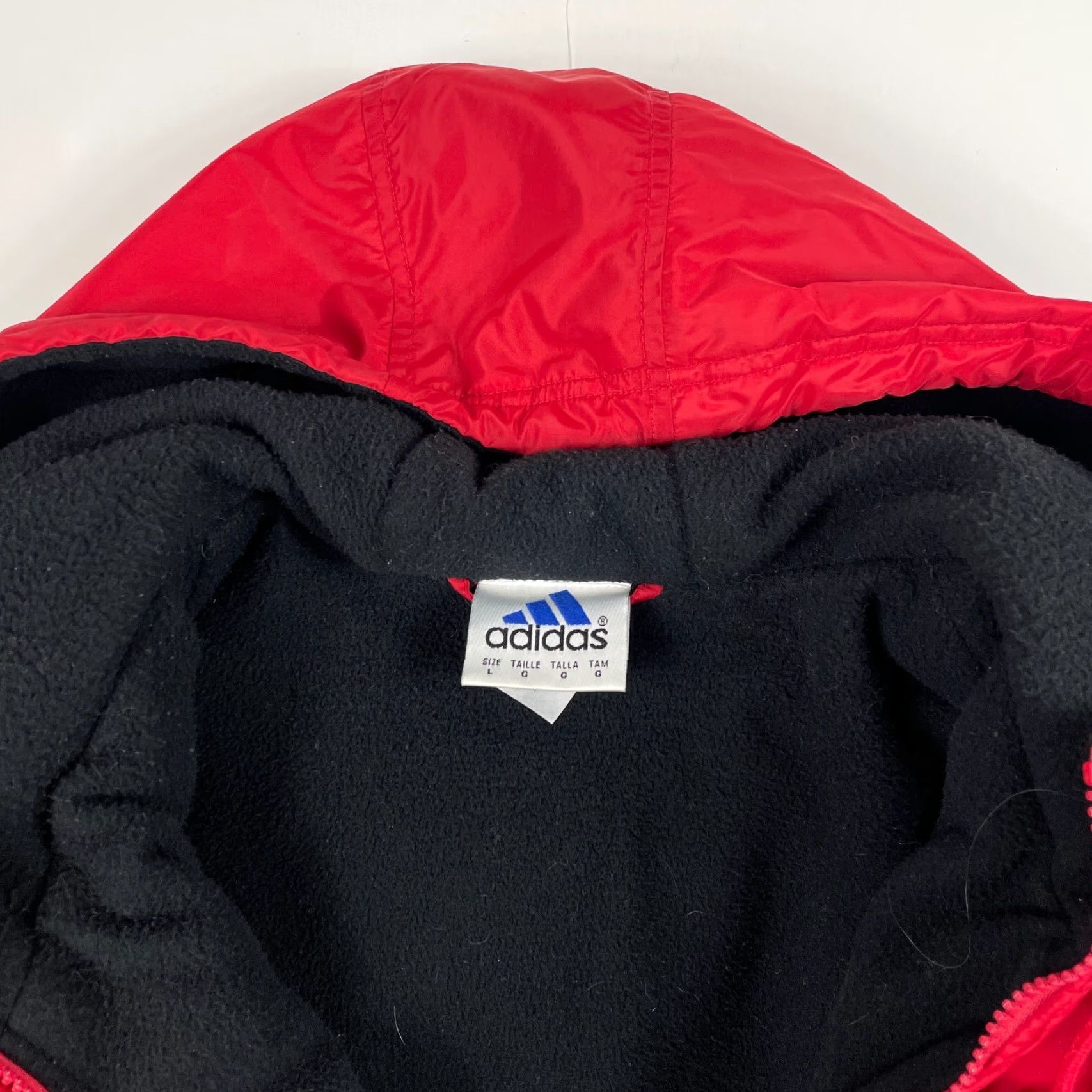 Adidas VINTAGE adidas Jacket Mens L Red Hooded Full Zip Fleece Outdoor Winter Hiking Ski Fashion Size US L / EU 52-54 / 3 - 7 Thumbnail