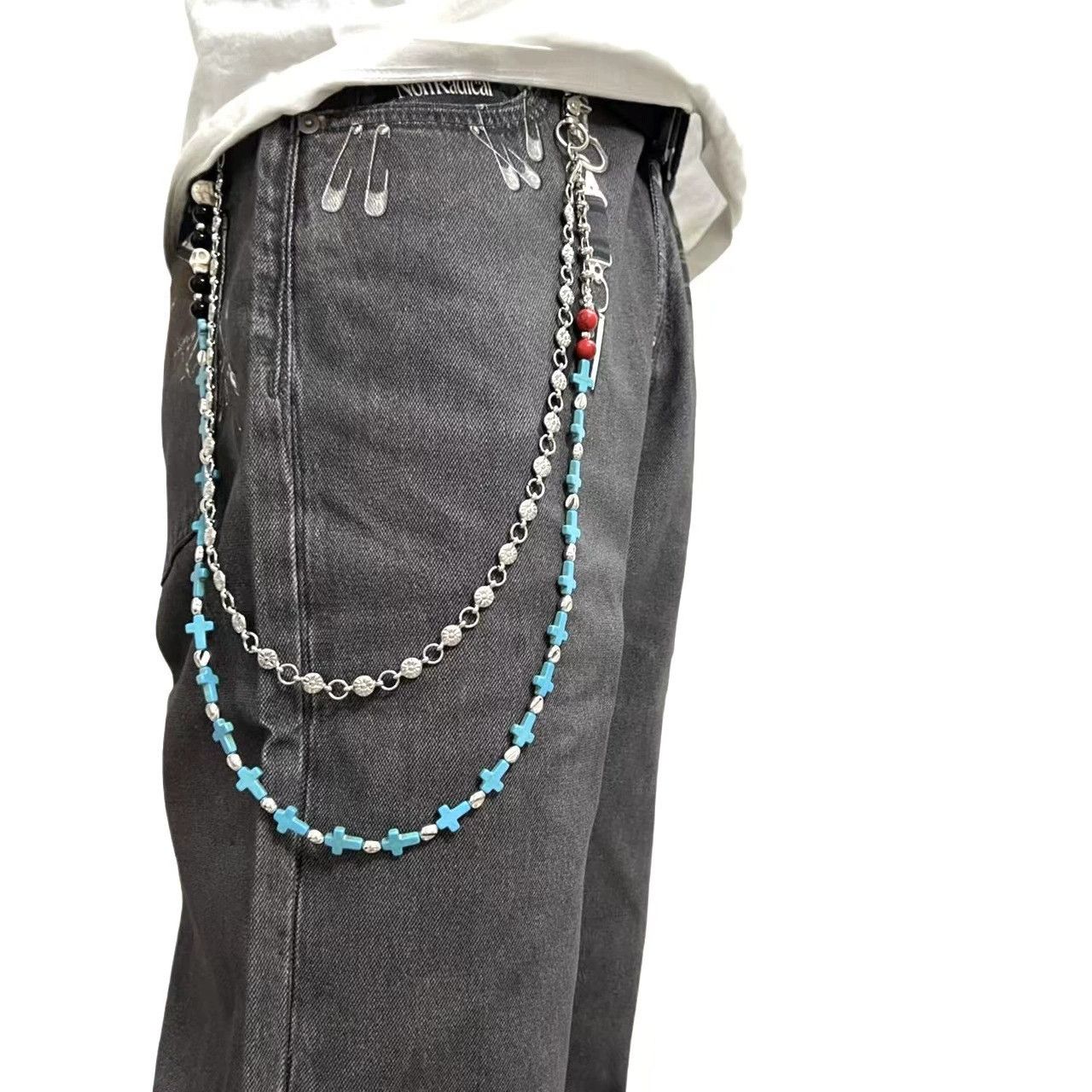 Vintage Retro hip-hop punk style jeans waist chain Size ONE SIZE - 4 Thumbnail