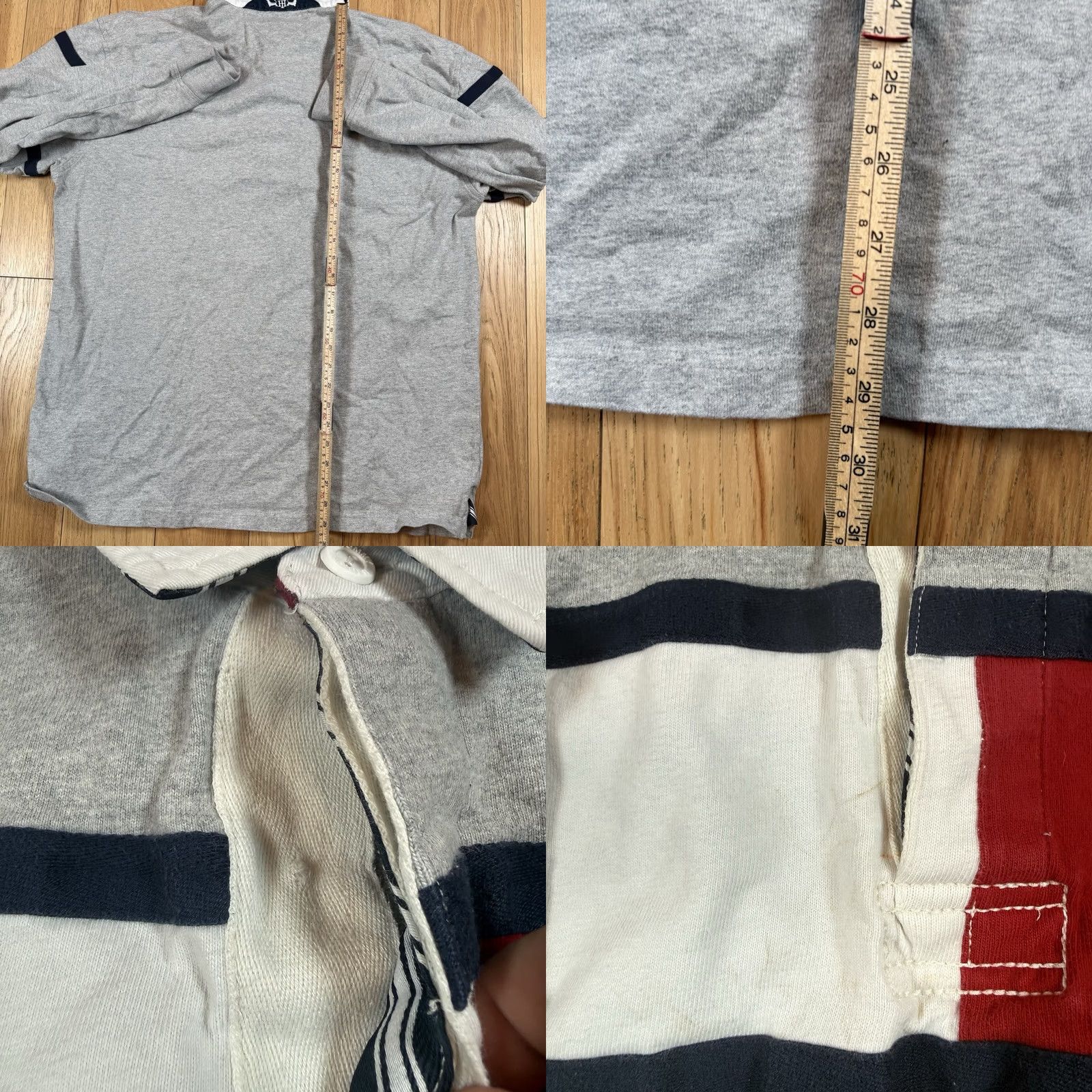Tommy Hilfiger VINTAGE Tommy Hilfiger Rugby Shirt Mens XXL Long Sleeve Stitched Crest Blue XL Polo Mens Size US XL / EU 56 / 4 - 8 Thumbnail