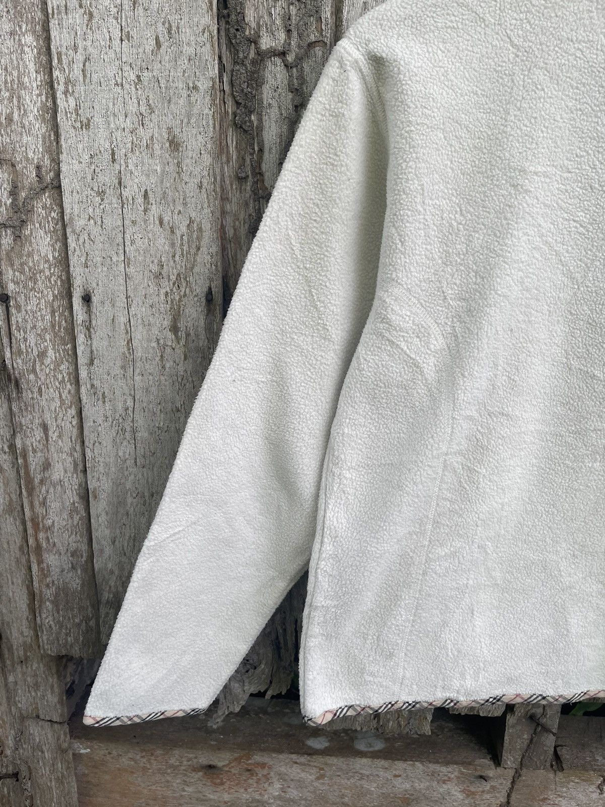 Burberry Burberry London White Fleece Zip Jacket – Nova Check Lining Size US M / EU 48-50 / 2 - 9 Thumbnail