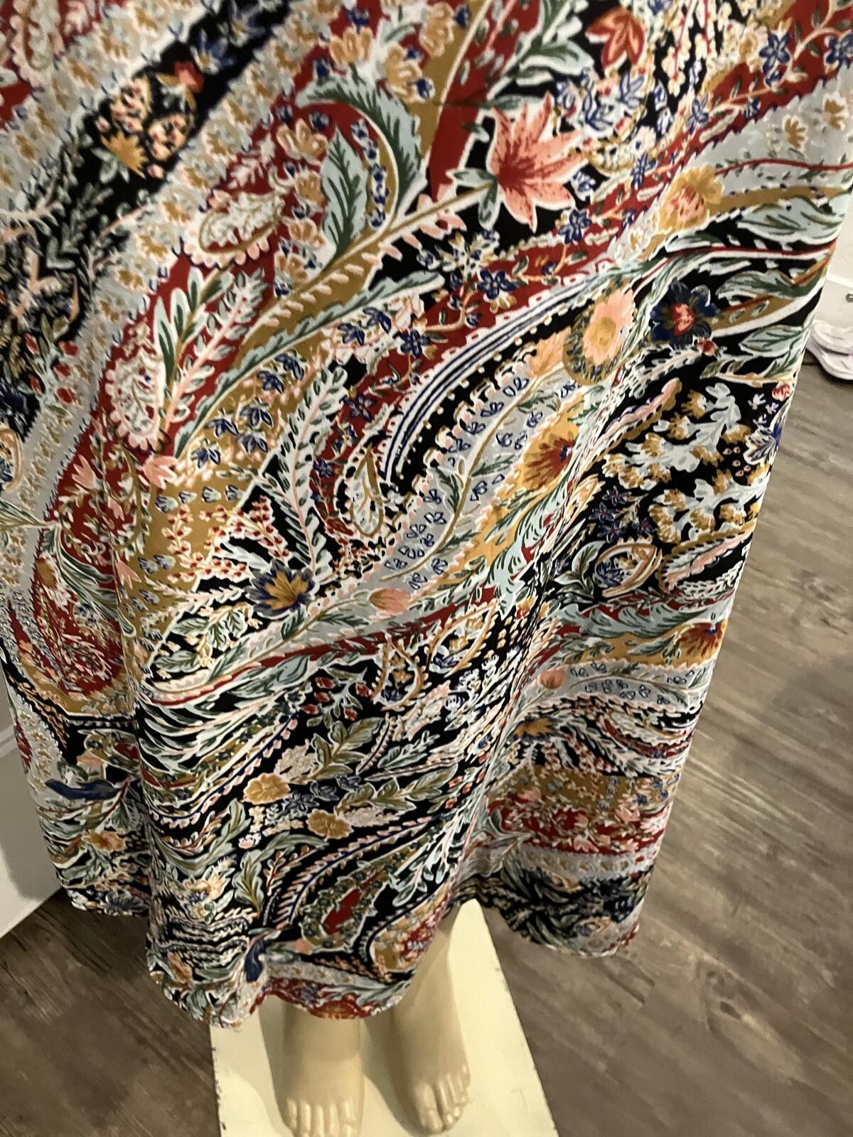 Unknown London NWT Large Black Multi Paisley Print Skirt Size 36" / US 14 / IT 50 - 5 Thumbnail