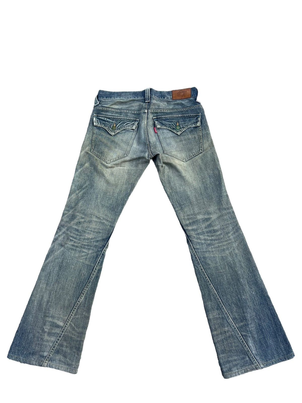 Vintage Vintage Tornado Mart Japan Distress Mud Denim Flare Jeans Size US 31 - 2 Thumbnail