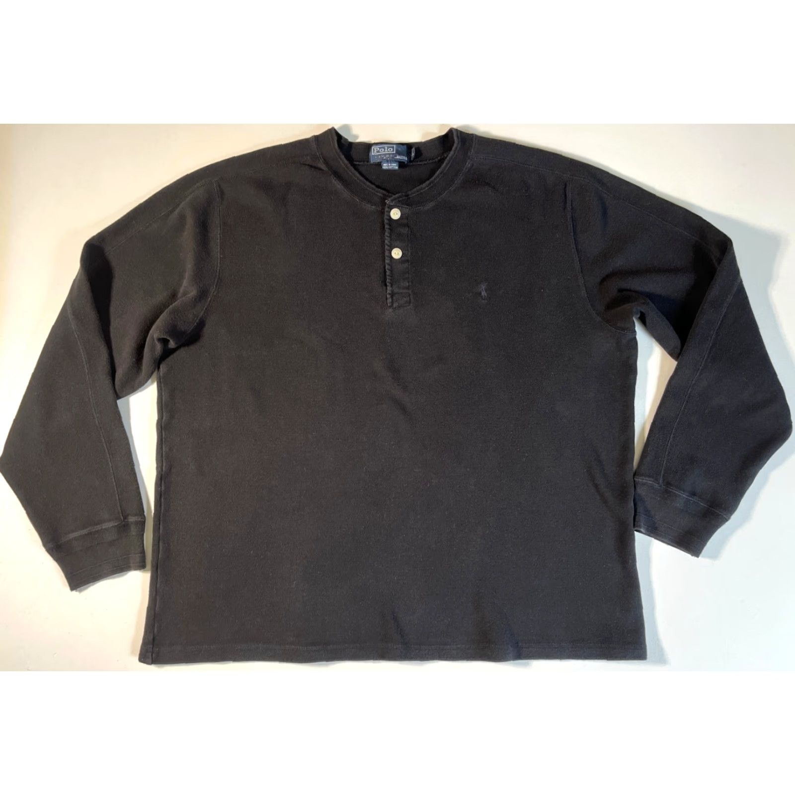 Polo Ralph Lauren Polo Ralph Lauren Men's Henley Shirt Long Sleeve Black XL Size US XL / EU 56 / 4 - 3 Thumbnail