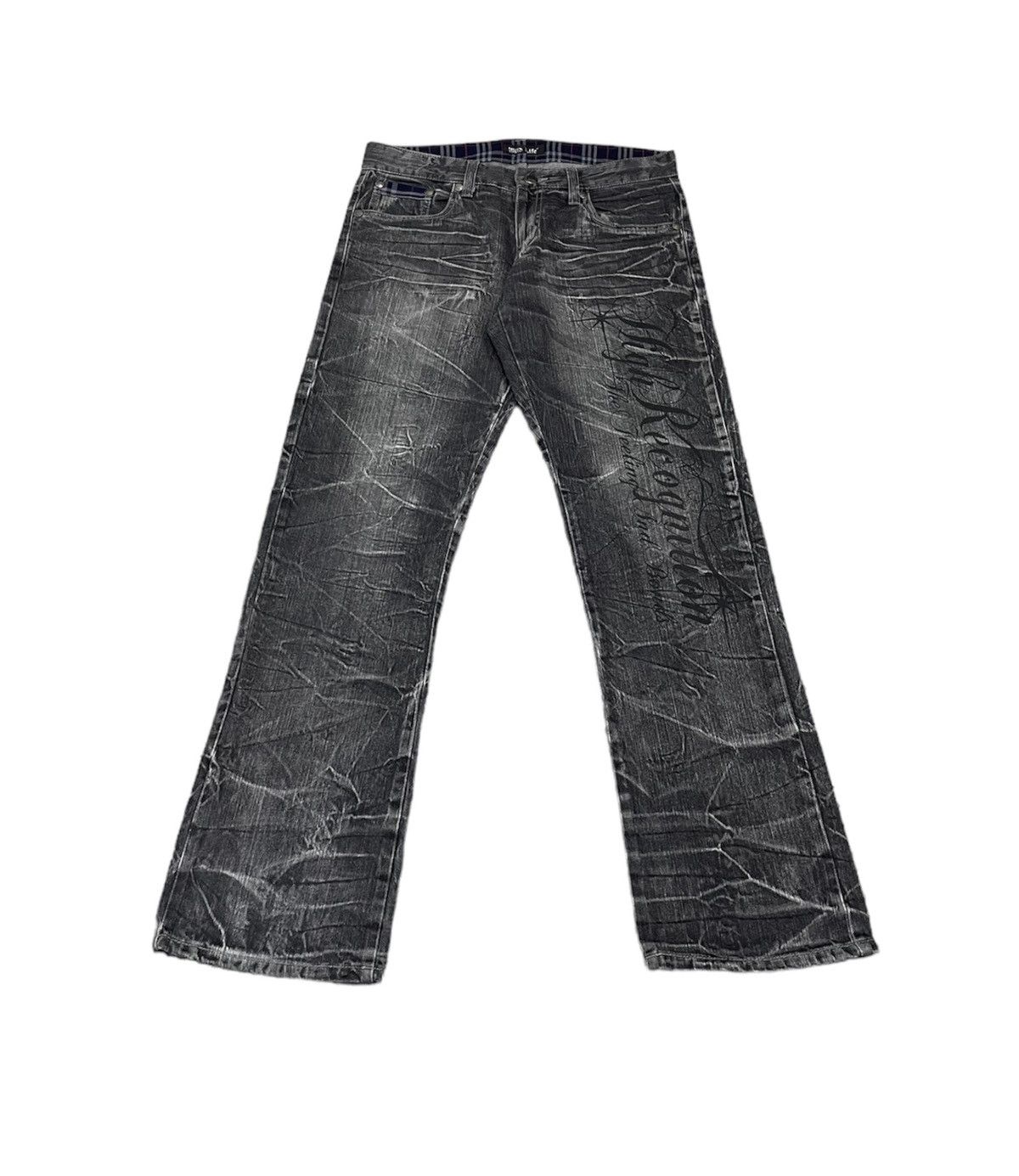 If Six Was Nine Wild Life Japan Spellout Jeans Hysteric Style Size US 35 - 1 Thumbnail