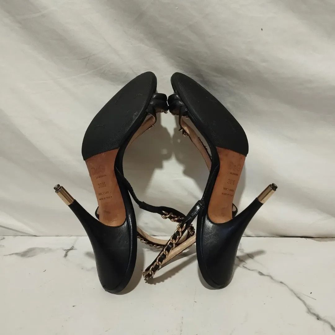 Dolce & Gabbana Dolce & Gabbana Black Chain Heels Size US 6.5 / IT 36.5 - 8 Thumbnail