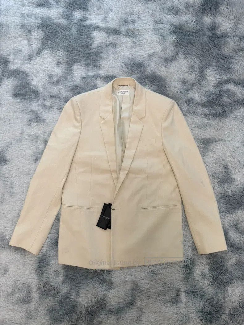 Saint Laurent Paris Saint Laurent Paris Distressed Beige Tweed Suit Size US L / EU 52-54 / 3 - 1 Thumbnail