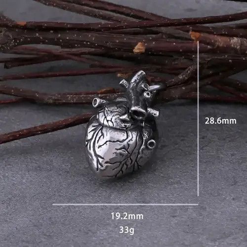 Vintage Anatomical Heart Pendant Necklace Size ONE SIZE - 4 Thumbnail