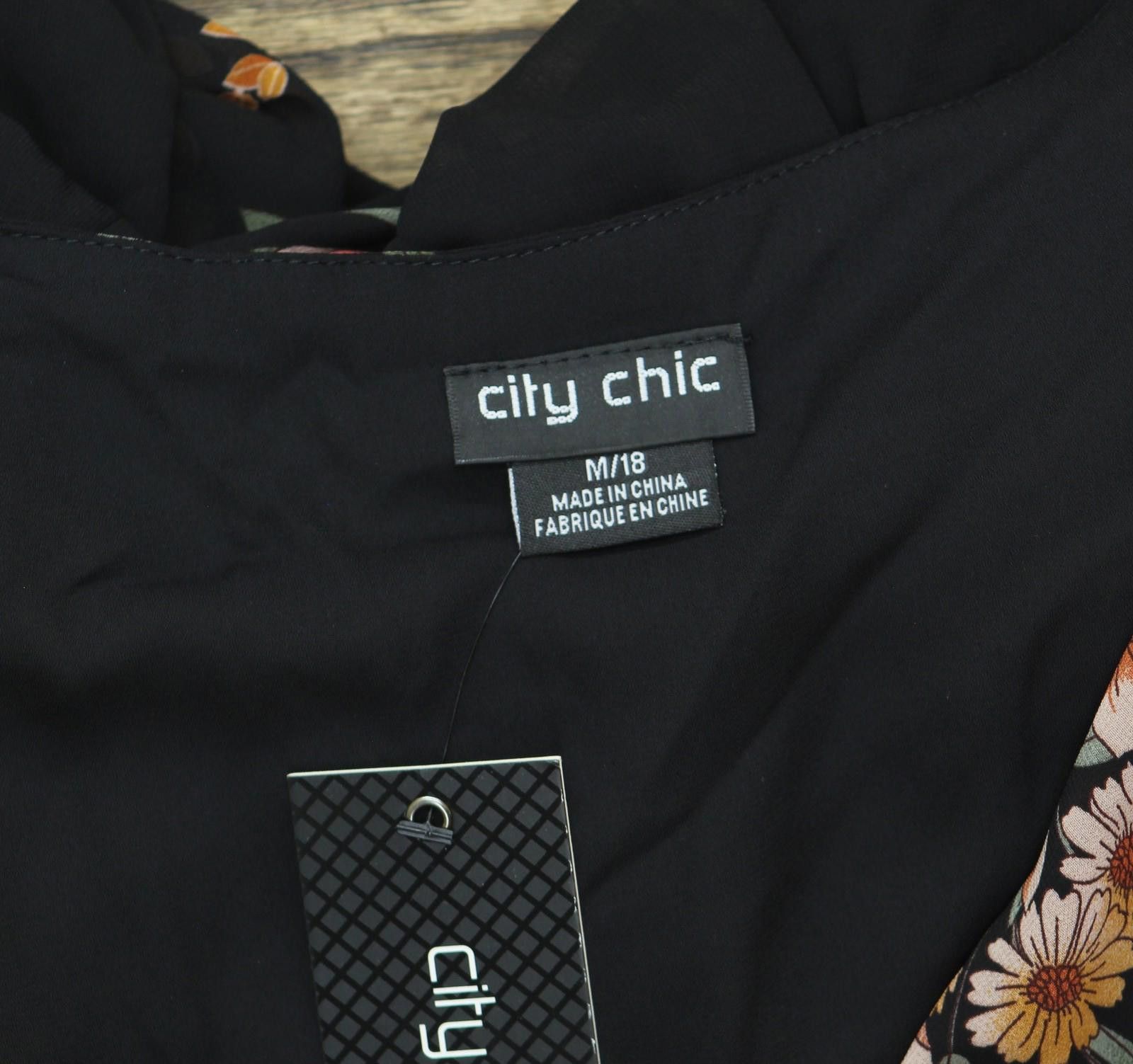 Other Nwt City Chic Floral Bell Sleeve Mini Dress Gypsy Black 18w Size XXL / US 16-18 / IT 52-54 - 3 Thumbnail