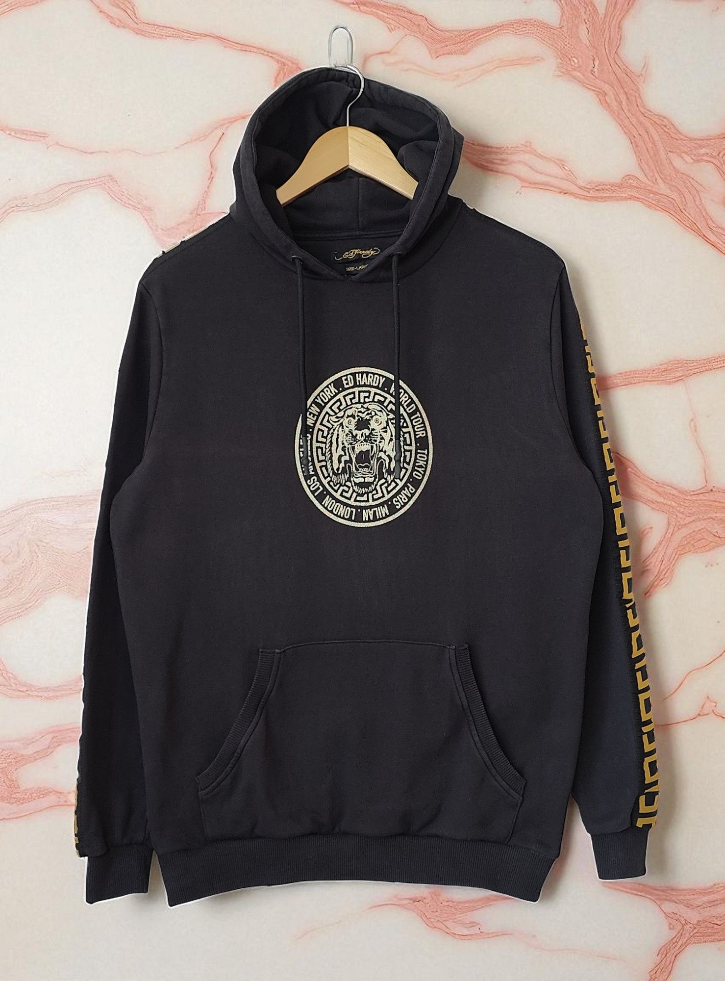 Ed Hardy Ed Hardy Roar Tour Pouch Hoody Y2K Sweatshirt Size US L / EU 52-54 / 3 - 1 Thumbnail