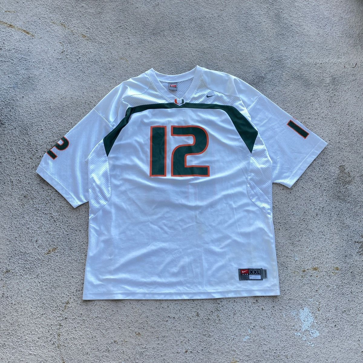 NCAA 90s Y2K NIKE MIAMI HURRICANES #12 Jim Kelly BASEBALL JERSEY Size US XXL / EU 58 / 5 - 1 Thumbnail