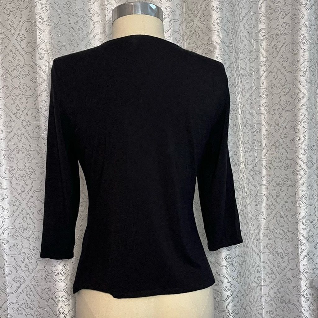 Alfani Alfani Black three-quarter sleeve top T2 Size L / US 10 / IT 46 - 3 Thumbnail