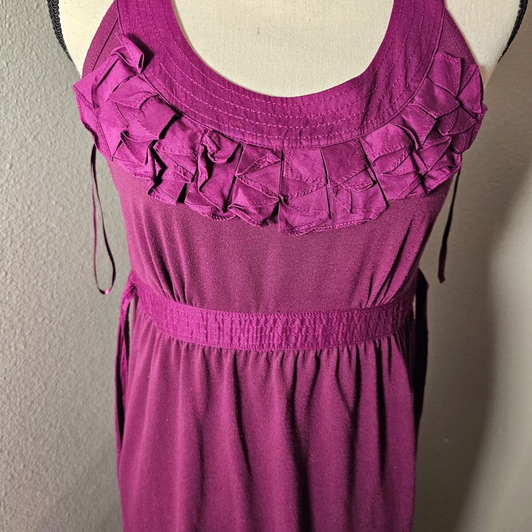 Loft Ann Taylor Loft Petite 4P Purple Sleeveless Blouse Tie Strands Casual Size S / US 4 / IT 40 - 7 Thumbnail