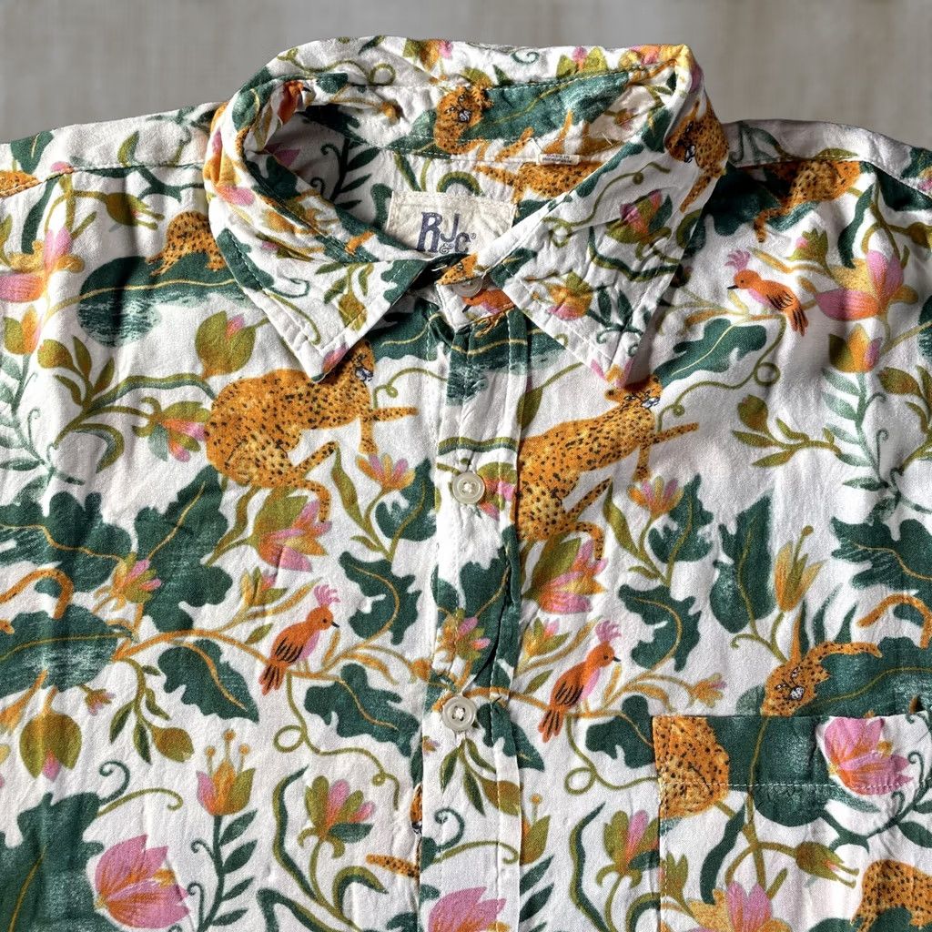 Vintage RJC Shirt Mens Medium Leopard Tropical Rebel James & Charli Short Sleeve Viscose Size US M / EU 48-50 / 2 - 1 Thumbnail