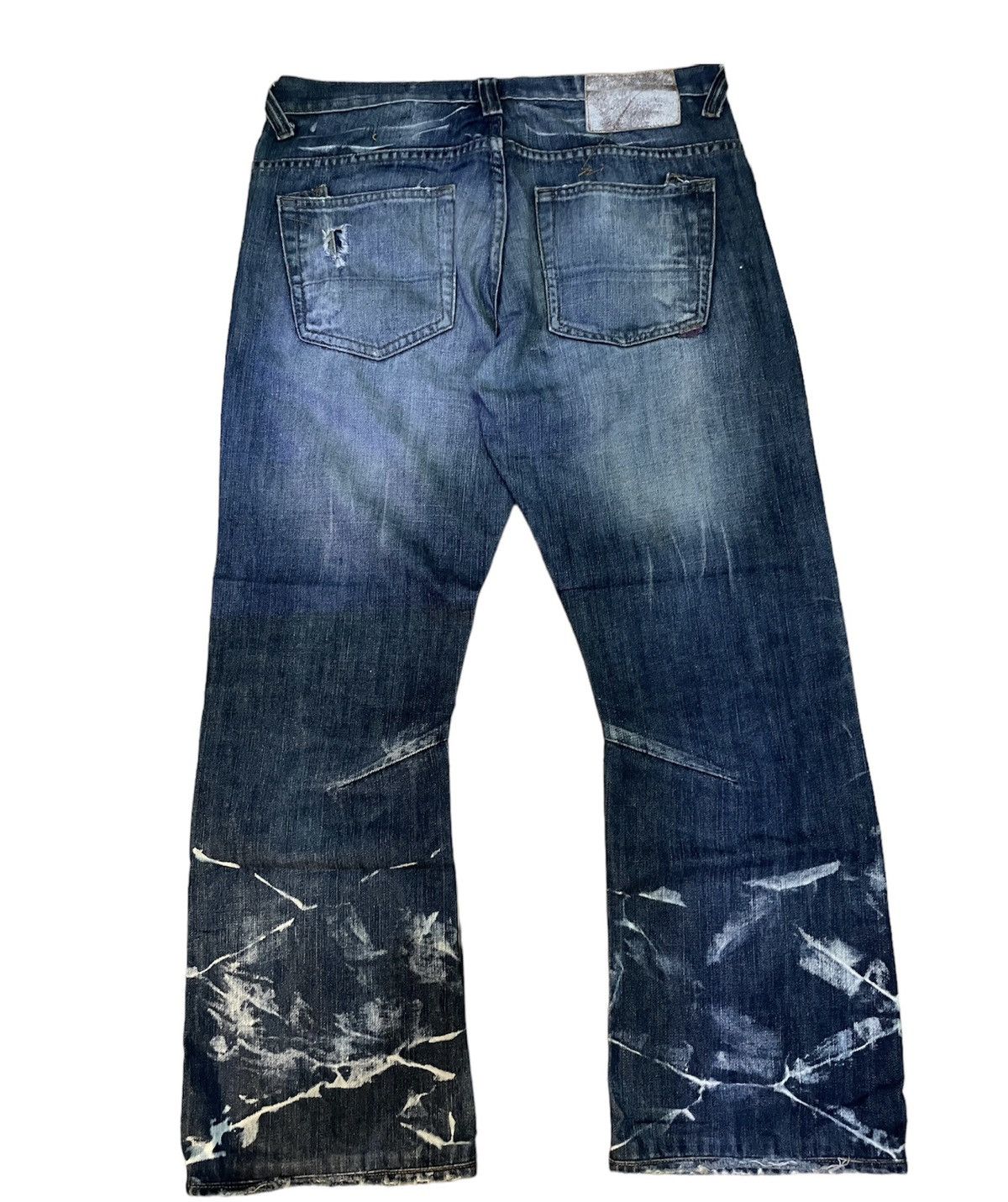Archival Clothing Flared Prps Ripped Faded Splatter denim Pants | Grailed