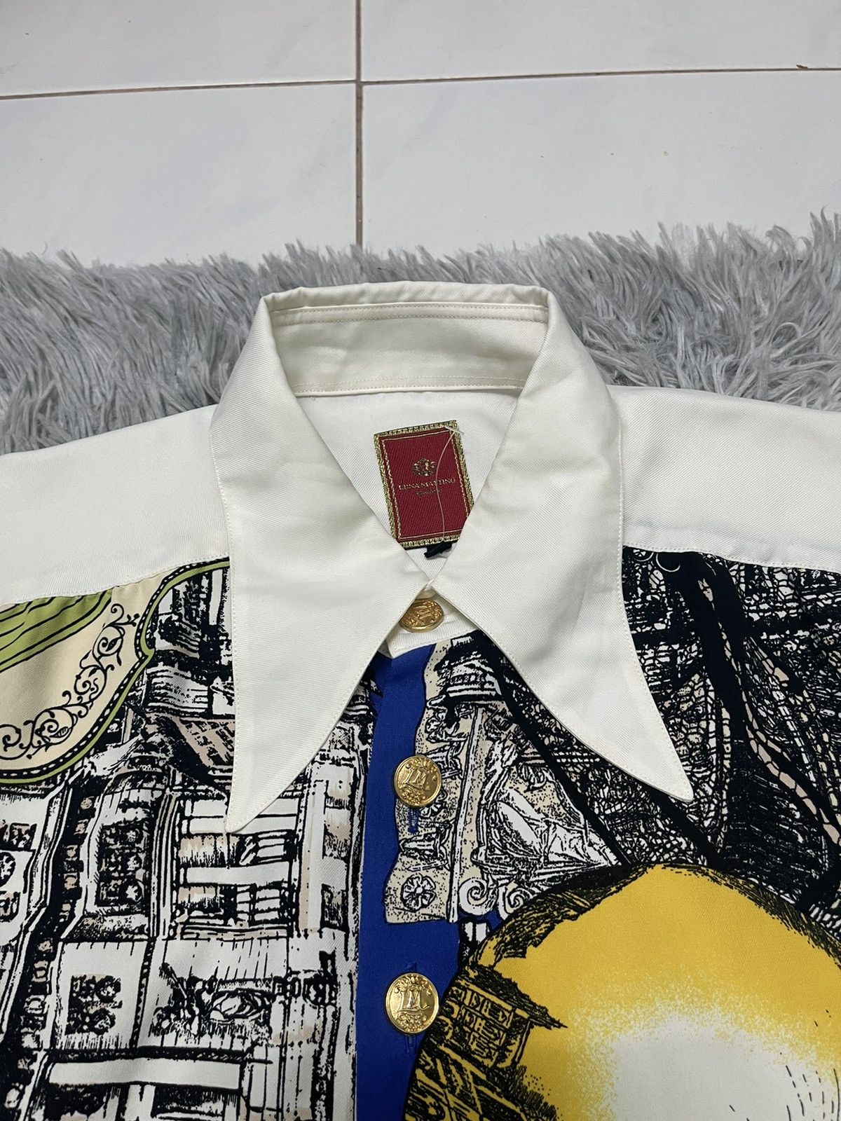 Designer RARE 90s LUNA MATTINO COLORFUL ART BUTTON UP SIZE M L XL Size US L / EU 52-54 / 3 - 9 Thumbnail