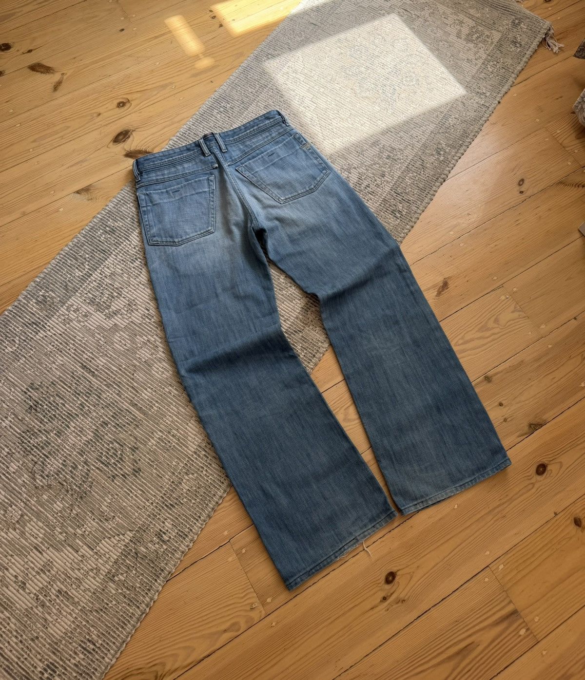 Diesel Vintage 00s Diesel Flared Bootcut Y2K Washed Blue Denim Size US 32 / EU 48 - 6 Thumbnail
