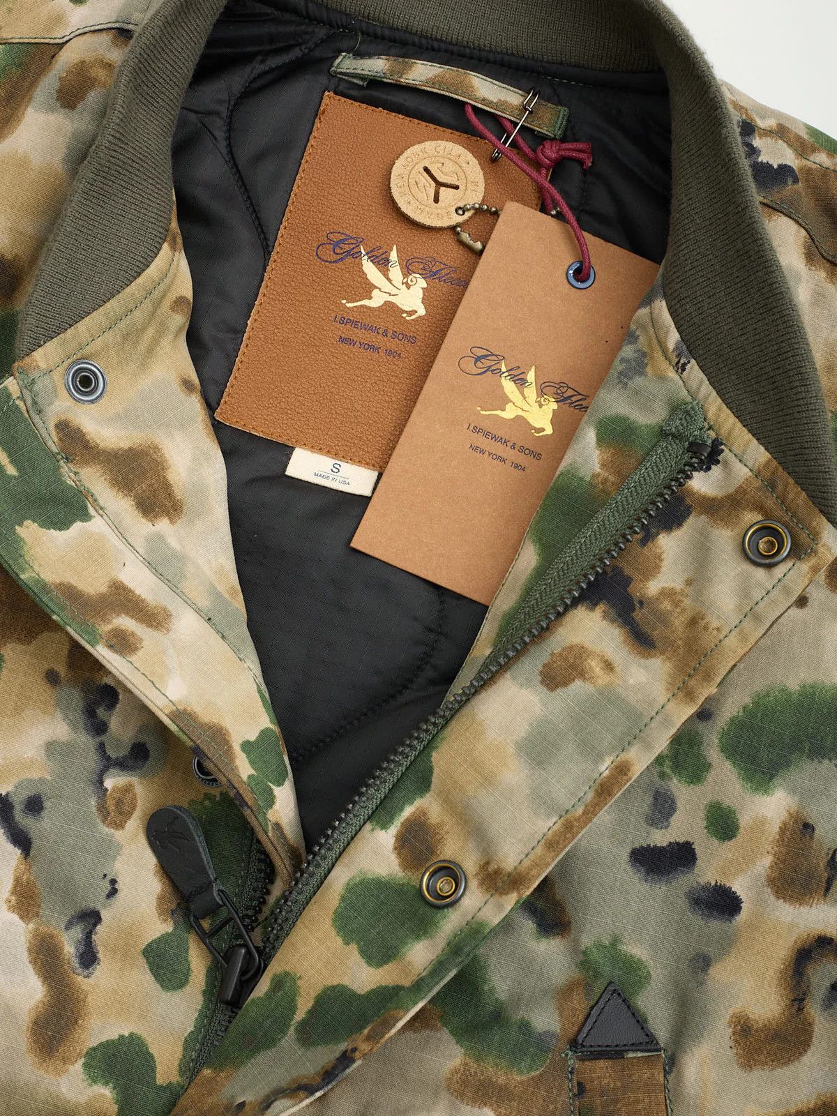 I. Spiewak And Sons SPIEWAK & SONS Golden Fleece Camo Cotton Nylon Bomber Jacket Size US S / EU 44-46 / 1 - 5 Thumbnail