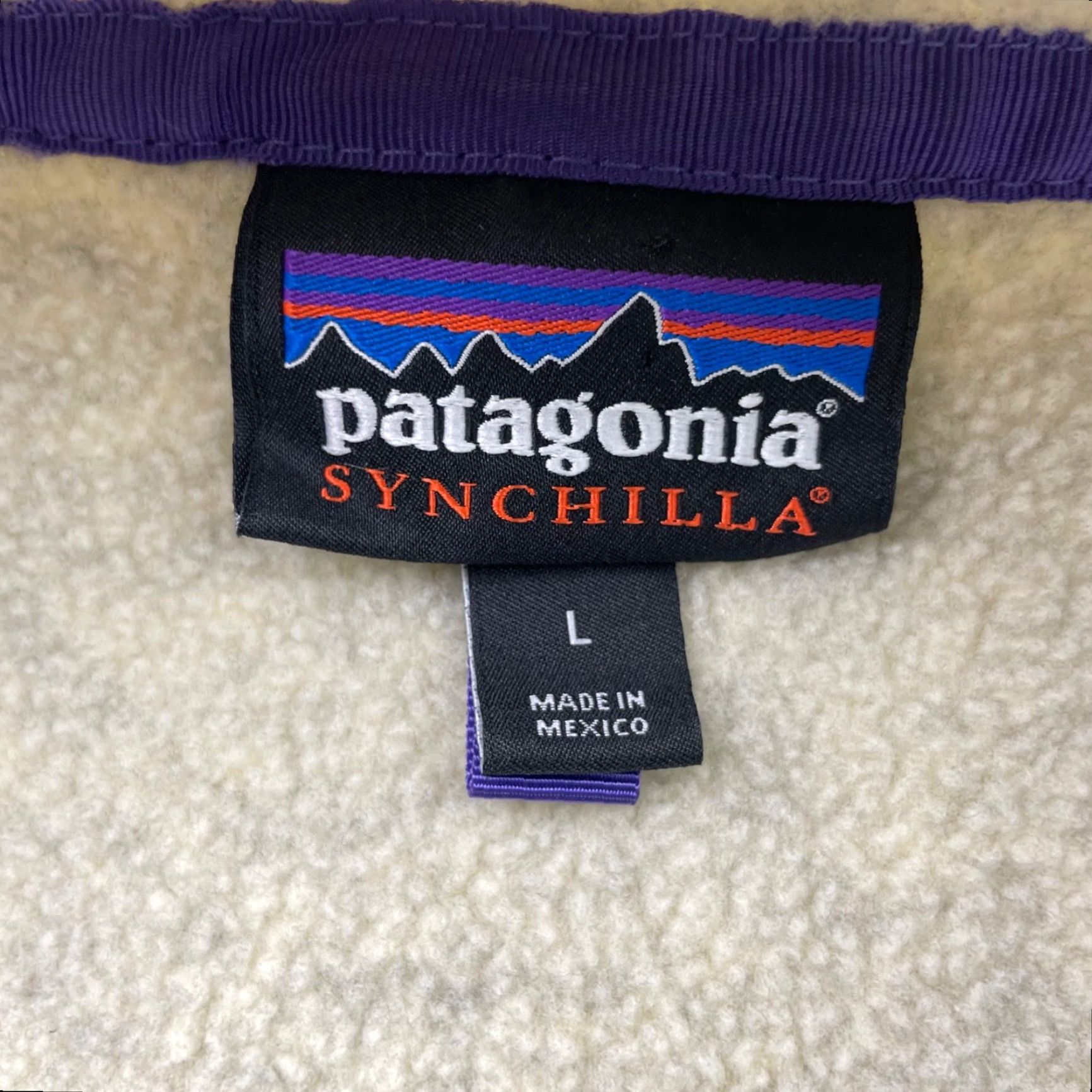 Patagonia VINTAGE Patagonia Synchilla Fleece T-Snap Pullover Jacket Beig e Oatmeal Large Mens Mock Neck Casual Pockets Logo Size US L / EU 52-54 / 3 - 3 Thumbnail