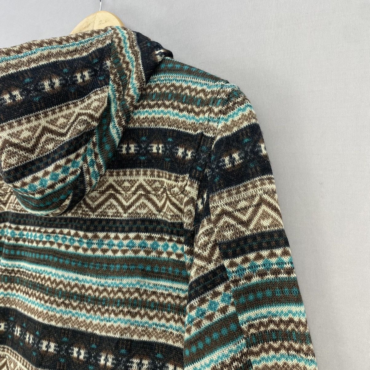 Japanese Brand Navajo Knitted Duffle Jacket Hoodie Size US S / EU 44-46 / 1 - 5 Thumbnail
