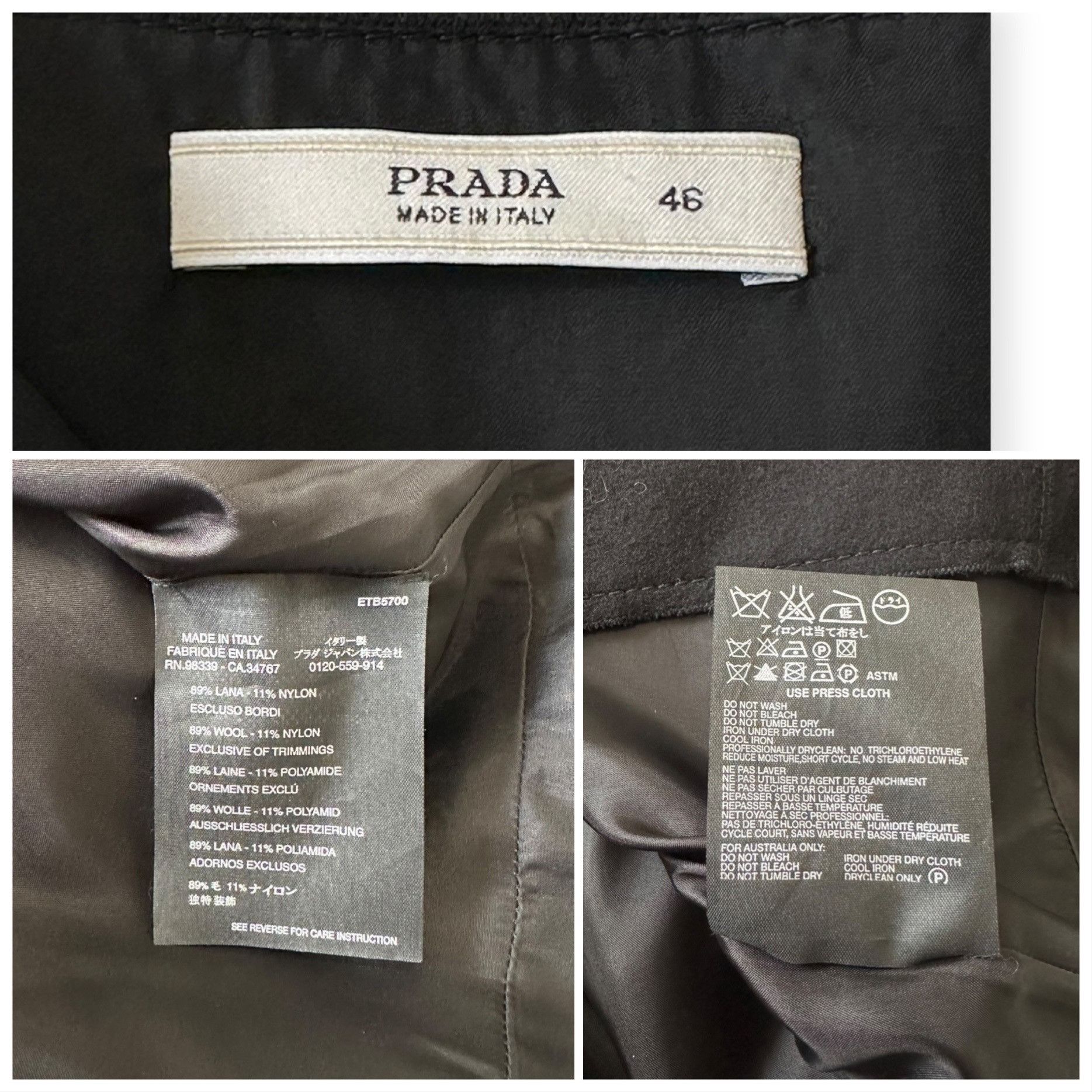 Prada Prada Archival F/W 2005 Runway Opening Look Black Wool Lace Size L / US 10 / IT 46 - 3 Thumbnail
