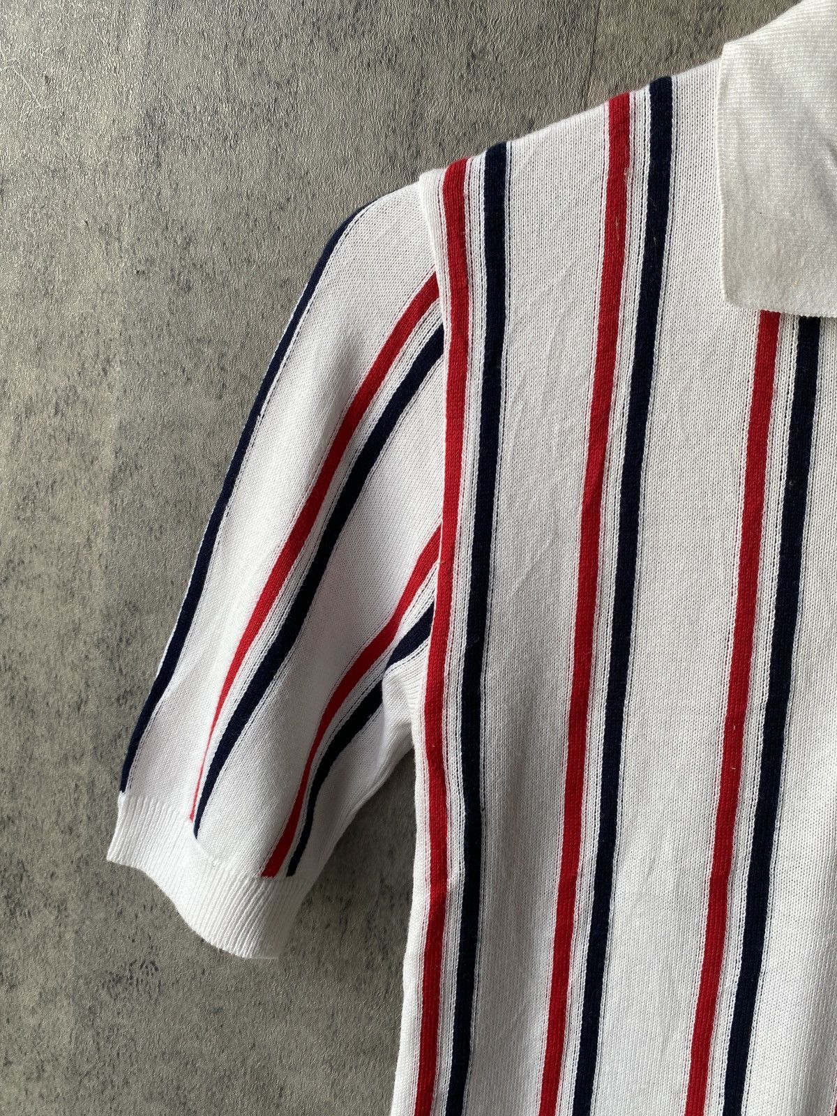 Thom Browne Thom Browne RWB-Stripe Knitted Cotton Polo Shirt Size US XS / EU 42 / 0 - 5 Thumbnail