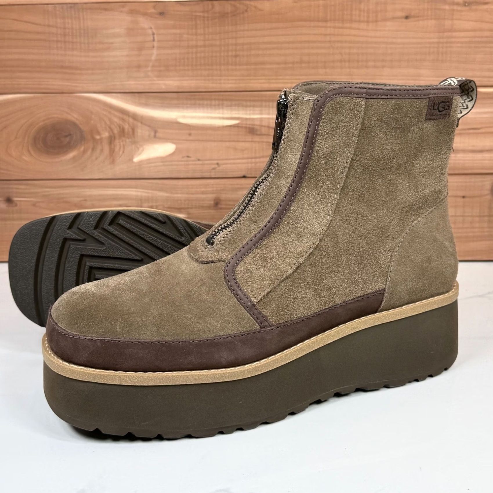 Ugg UGG Women Cityfunc Zip Water-Resistant Platform Bootie Hickory Suede Size 12 Boots Women Size US 12 / IT 42 - 2 Thumbnail