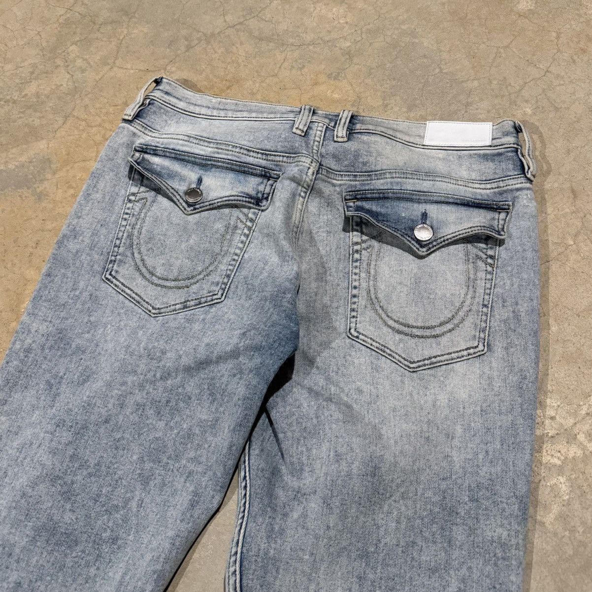 True Religion Vtg True Religion Ricky Faded Distressed Denim Y2K Cyber ERD Size US 34 / EU 50 - 3 Thumbnail