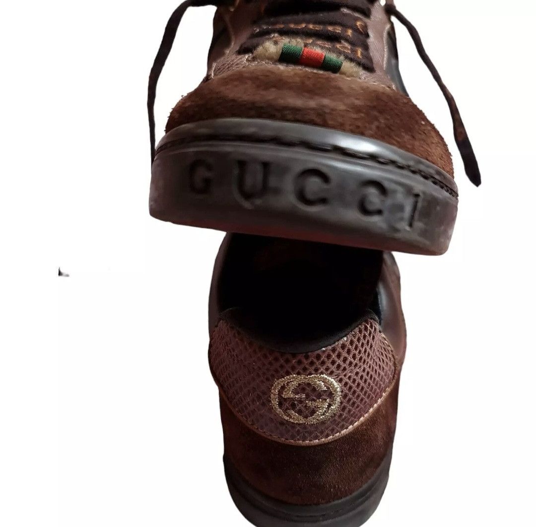 Gucci GUCCI Men Sneakers GG Logo Leather Men Low Top Shoes Sz 8.5 Size US 8.5 / EU 41-42 - 5 Thumbnail