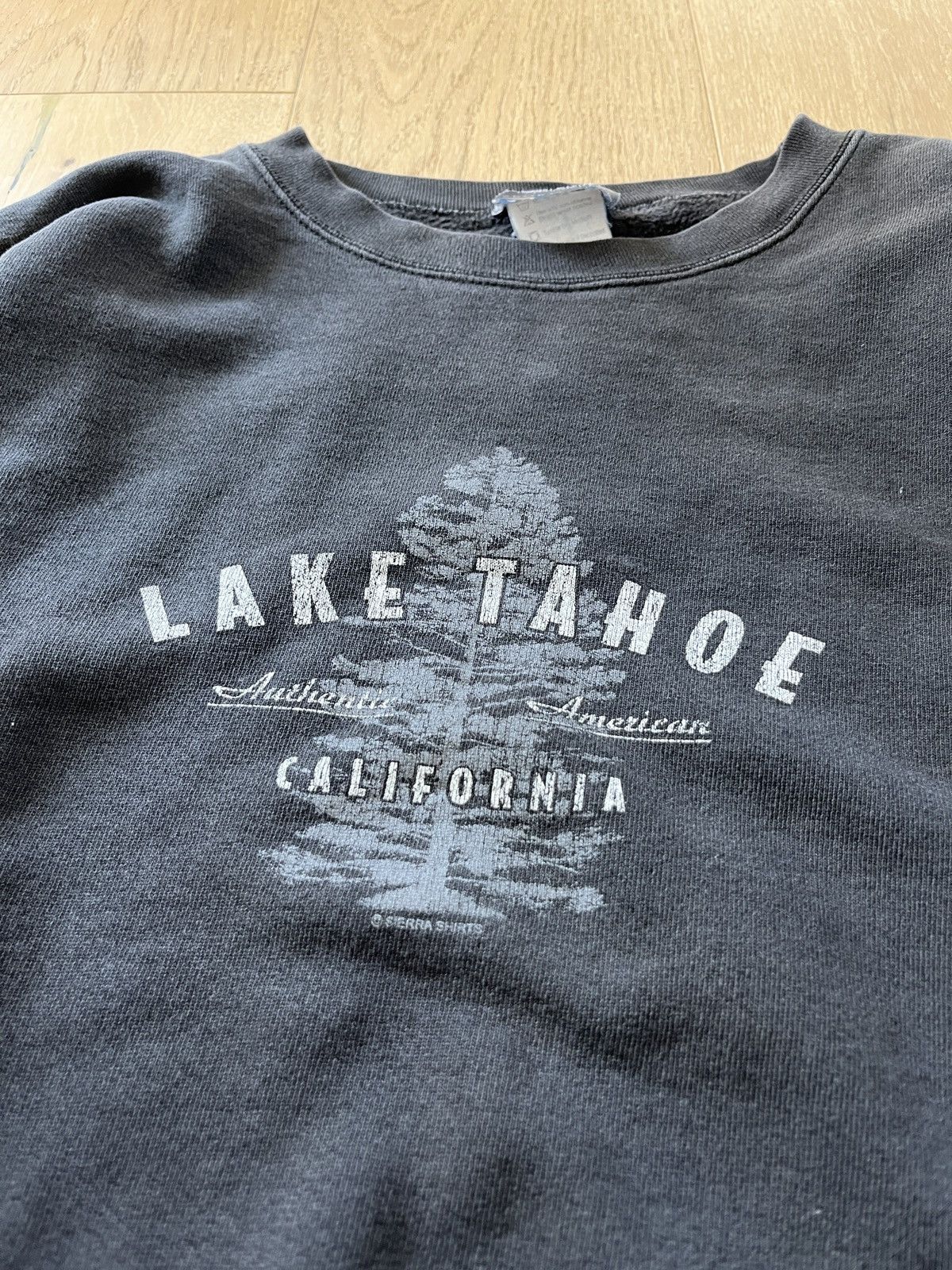 Vintage Vintage Made in USA Faded Black Graphic Crewneck Lake Tahoe Size US XL / EU 56 / 4 - 2 Thumbnail