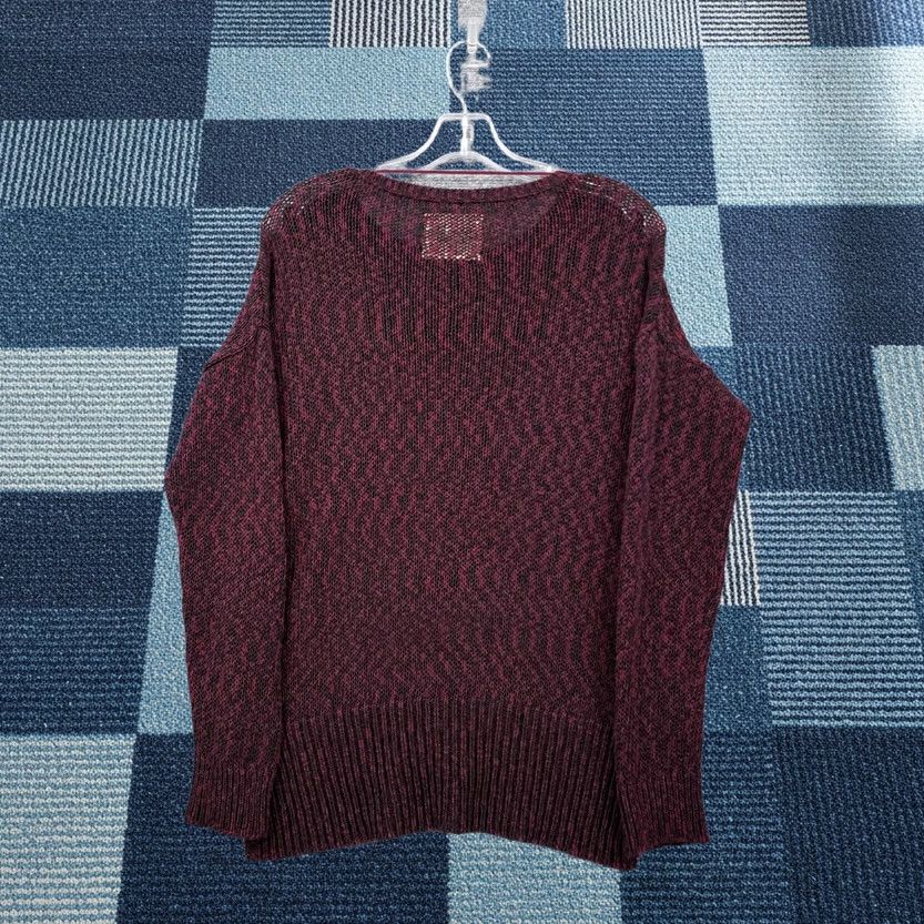 Loft LOFT Sweater Womens S Small Red Lounge Pullover Animal Print Open Knit Comfy Size S / US 4 / IT 40 - 1 Thumbnail