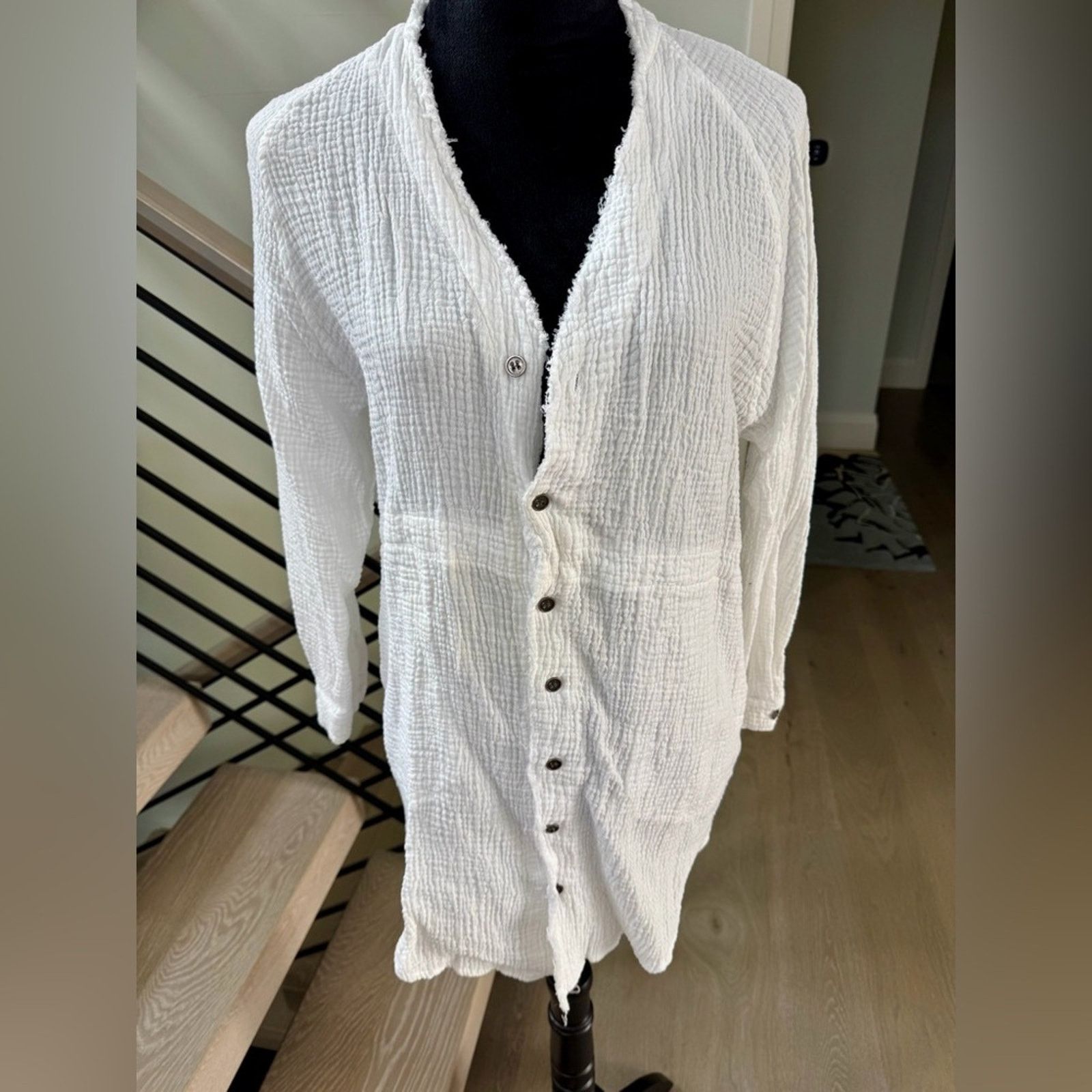 Free People Free people Y2K White Button-Up Shirt size S Size S / US 4 / IT 40 - 3 Thumbnail