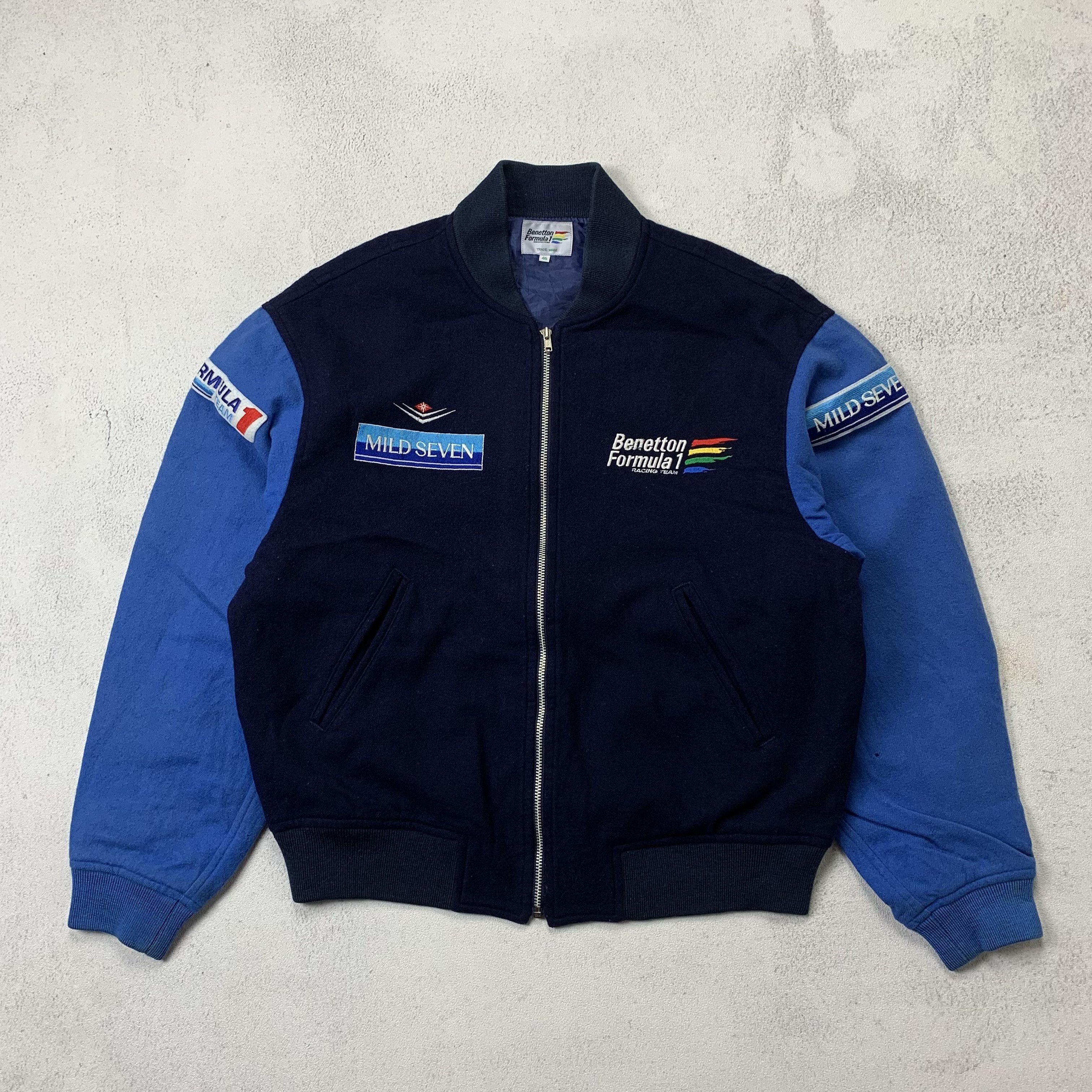Benetton Formula 1 ジャケット　ブルゾン　レッド　レーシング USED]-80's【Benetton】“Formula 1 RACING TEAM” VARSITY JACKET