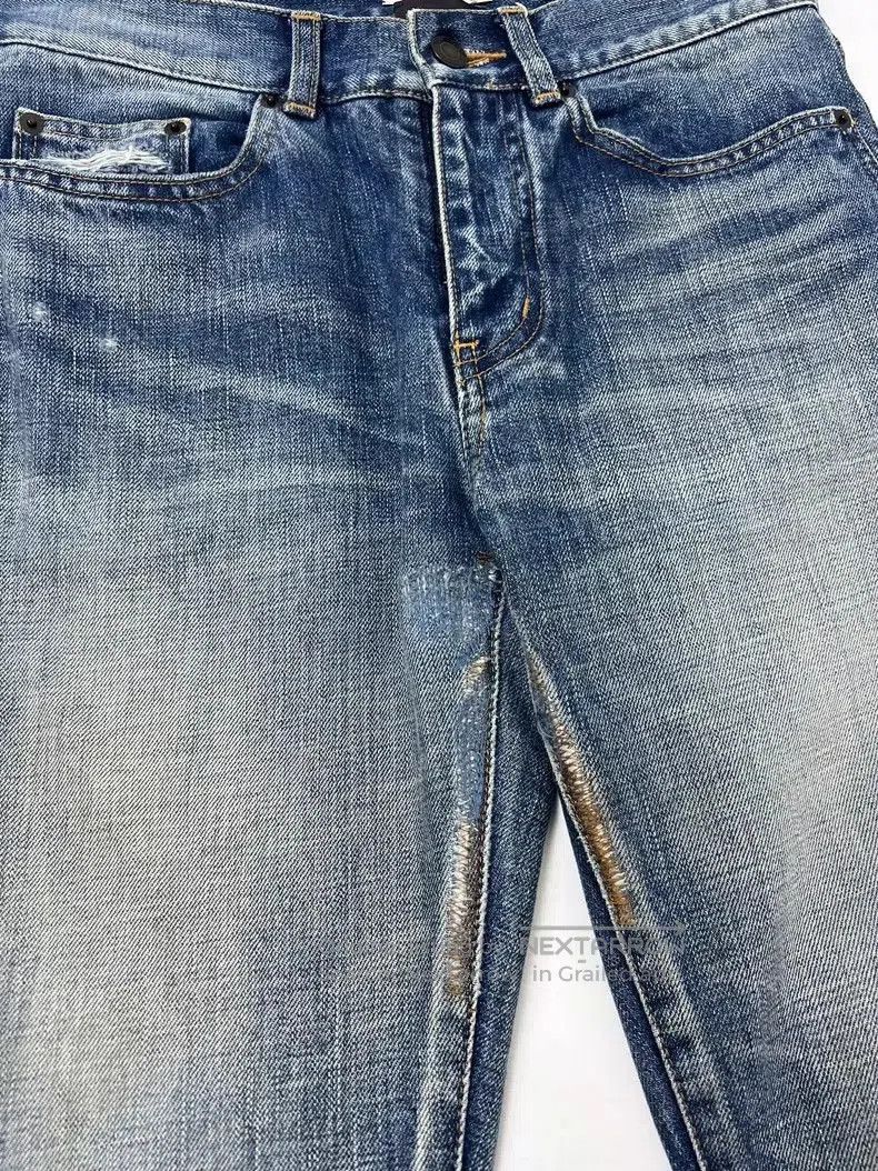 Saint Laurent Paris Saint Laurent Distressed Denim Jeans. Size US 27 - 3 Thumbnail