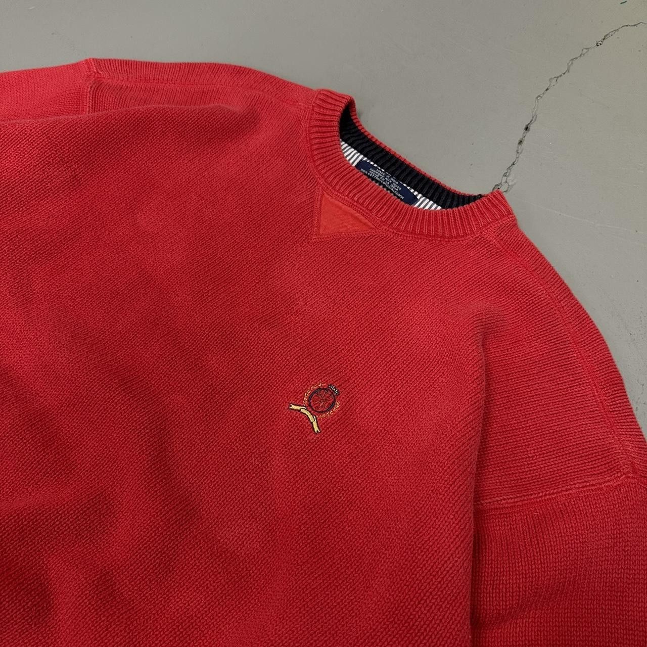 Tommy Hilfiger Vintage Tommy Hilfiger Cable Knit Red Sweater XXL Size US XXL / EU 58 / 5 - 4 Thumbnail