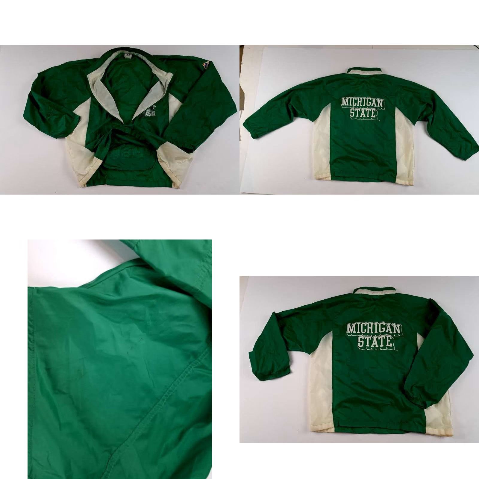 Vintage VINTAGE Apex One Michigan State University Half Zip Hooded Windbreaker XL jacket Unisex Adults Green White 1980s Size US XL / EU 56 / 4 - 8 Thumbnail
