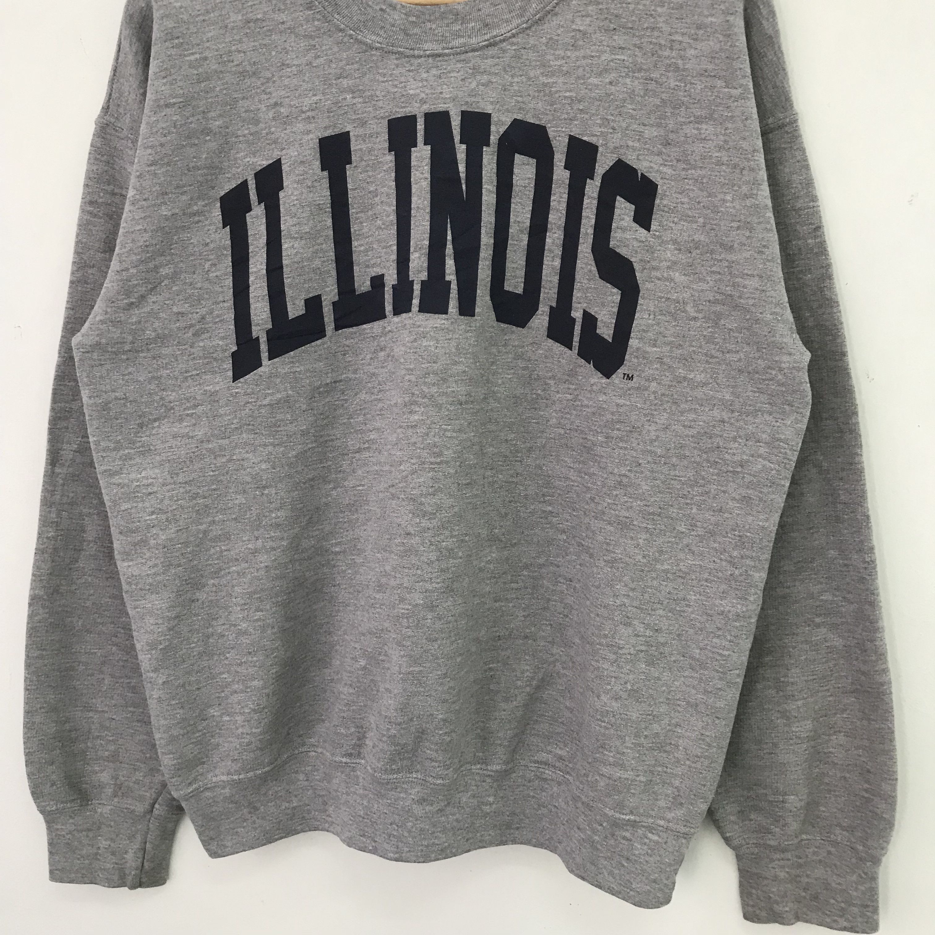 Vintage Vintage University Illinois Gray Sweatshirt - 653 Size US M / EU 48-50 / 2 - 3 Thumbnail