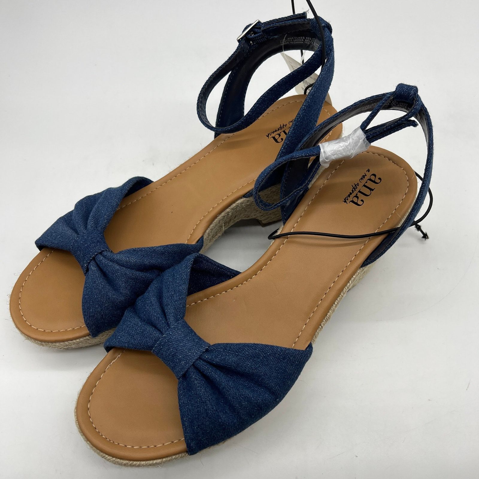 Other a.n.a Womens Dukes Heeled Sandals Denim Blue Size 11M Size US 11 / IT 41 - 10 Thumbnail
