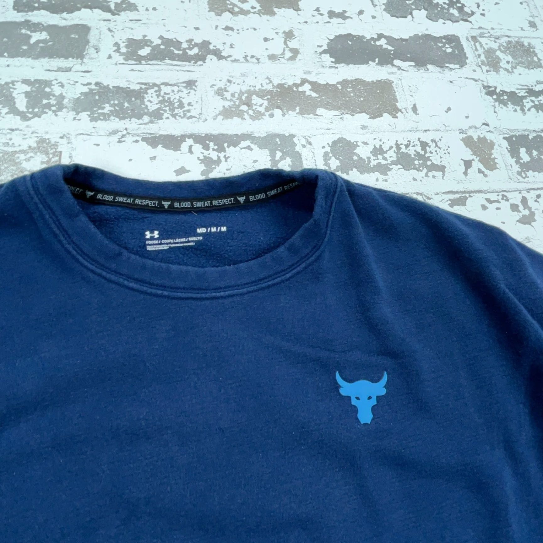 Under Armour Under Armour Project Rock Sweatshirt Women M Blue Crop Top Sweater Loose Womens Size M / US 6-8 / IT 42-44 - 6 Thumbnail