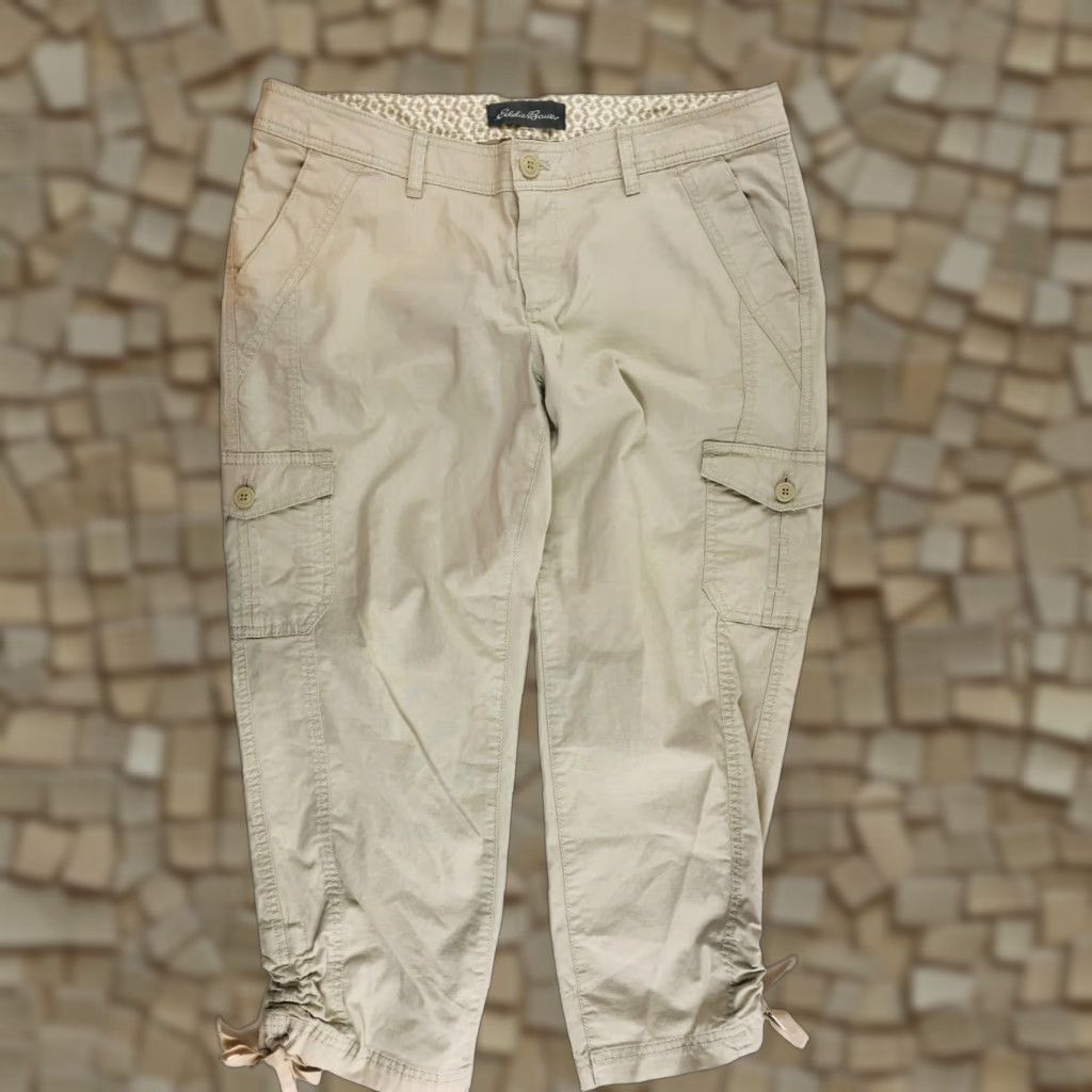 Eddie Bauer Eddie Bauer Pants Women's Size 10 Capri Hiking Outdoor Tan Brown Cotton Spandex Straight Front Capri Style 10 Womens Size 32" / US 10 / IT 46 - 1 Thumbnail