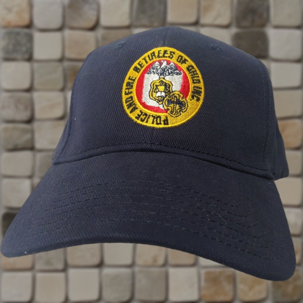 Vintage Otto Police & Fire Retirees of Ohio Cap Mens Adjustable Blue Cotton Canvas Strap Back Size ONE SIZE - 1 Thumbnail