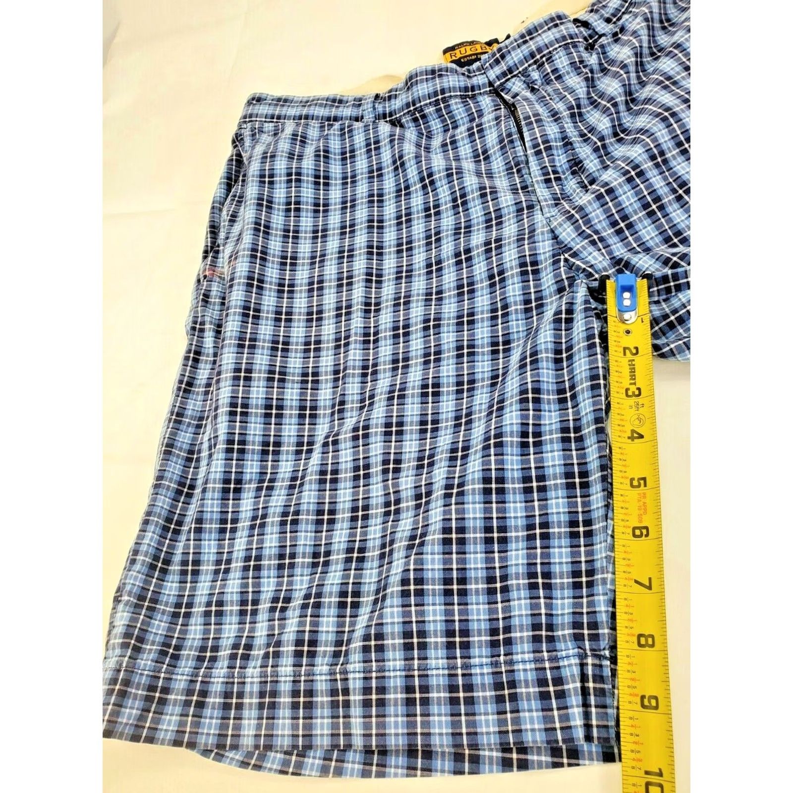 Polo Ralph Lauren Polo Ralph Lauren Blue Check Plaid Shorts Men 36 Bermuda Inseam 9" Rugby Tailored Pocketed Belt Loops Belted Cotton Size US M / EU 48-50 / 2 - 3 Thumbnail