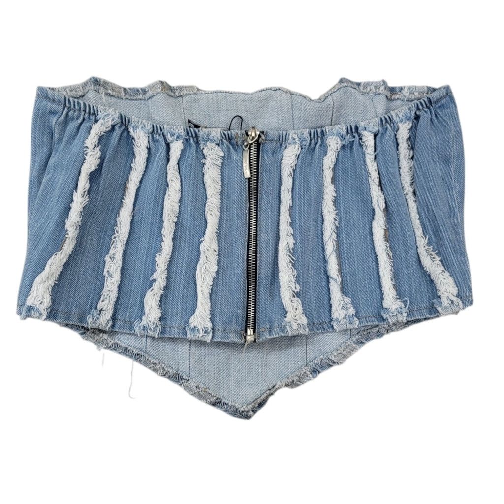 Nasty Gal NWOT Nasty Gal Denim Bandana Bandeau Seam Corset Top Size L / US 10 / IT 46 - 6 Thumbnail