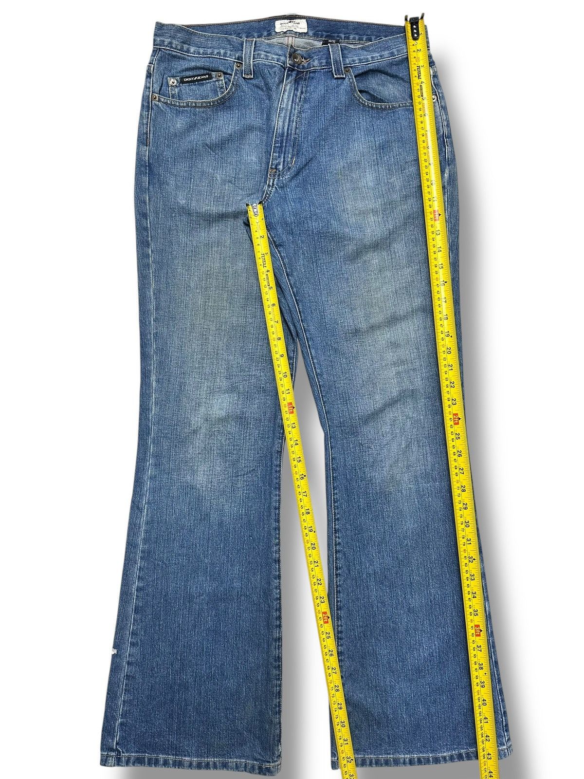 DKNY Vintage DKNY Jean Slight Flare & Bootcut with Faded BlueWash Size US 33 - 16 Thumbnail