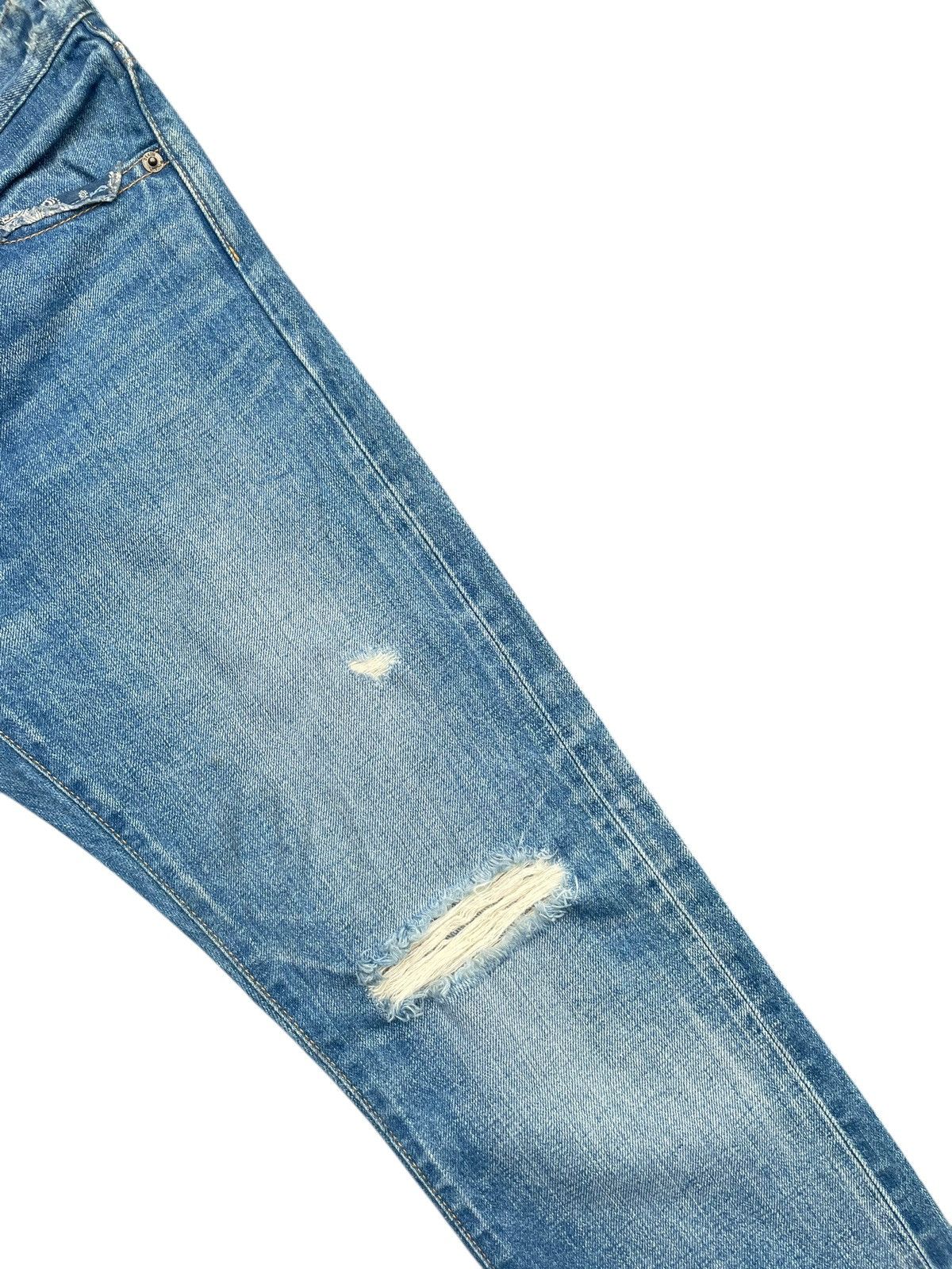 Japanese Brand Ungrid Distresed Selvedge Jeans Size 29" - 4 Thumbnail