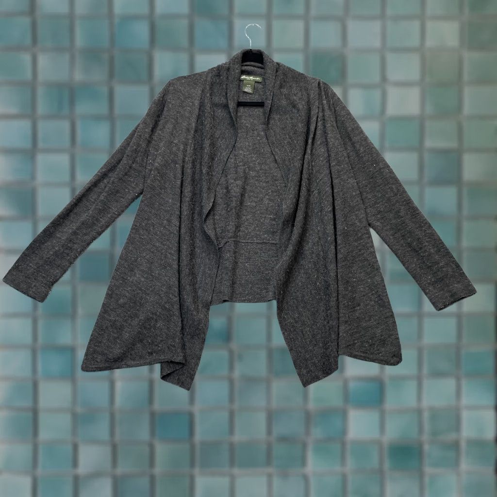 Eddie Bauer Eddie Bauer Sweater Womens XL Gray Cardigan Wool Blend Asymmetrical Knit Open Collarless Size XL / US 12-14 / IT 48-50 - 1 Thumbnail